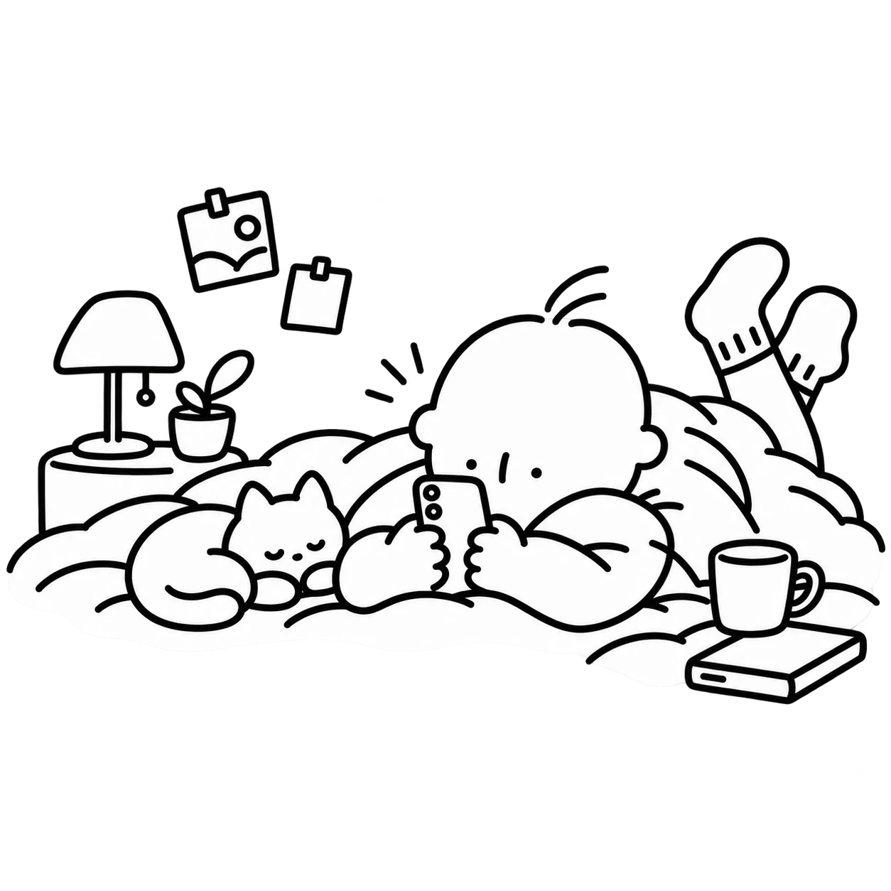 Illustration of someone viewing meal records on their phone